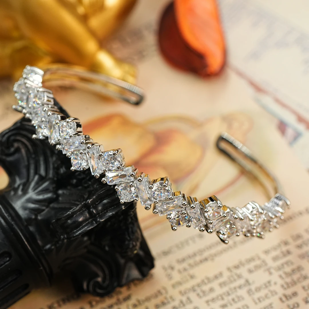 铜合金手链 LeLe 手镯【可开口】轻奢重工满钻高级感时尚百搭 4382