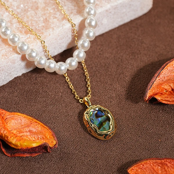 铜合金项链 LeLe 项链 纳木措叠戴米珠（主链+延长：38+6.5cm）2603