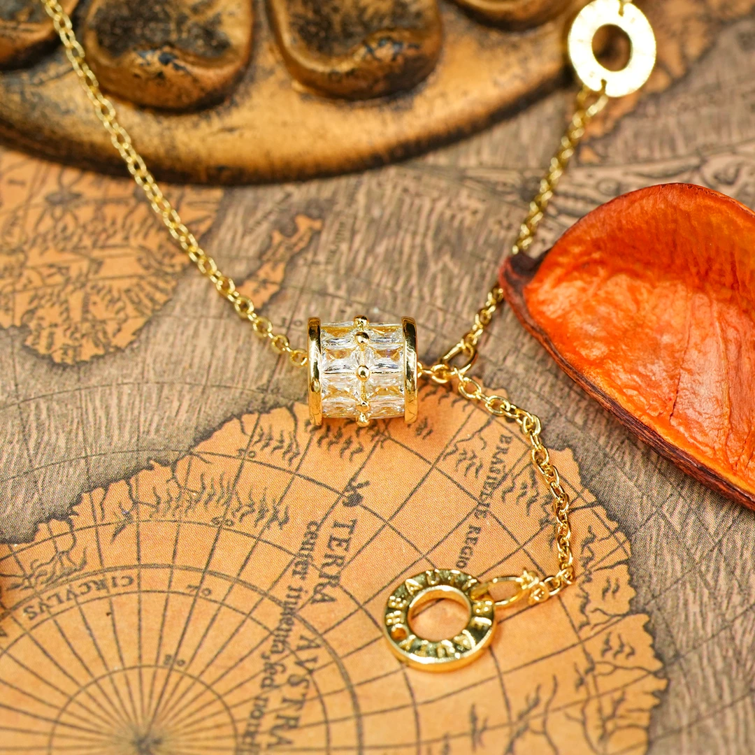 铜合金项链 LeLe 项链气质满钻镶嵌小蛮腰（主链+延长：40+6cm）2140