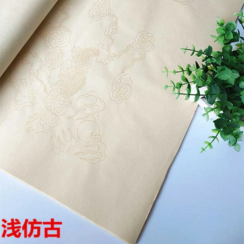 精制手工八尺屏檀皮宣生宣浅仿古洒金半熟70*240书法国画小写意花