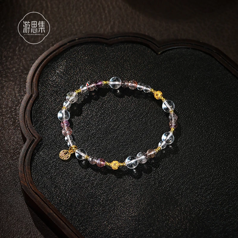 且欢【盈波手串】天然水晶新中式国风手工工艺百搭精致单圈