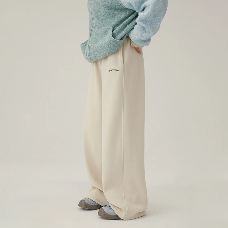 初中生秋冬休闲运动裤青少年女直筒裤显瘦宽松加绒加厚C24DY2052C