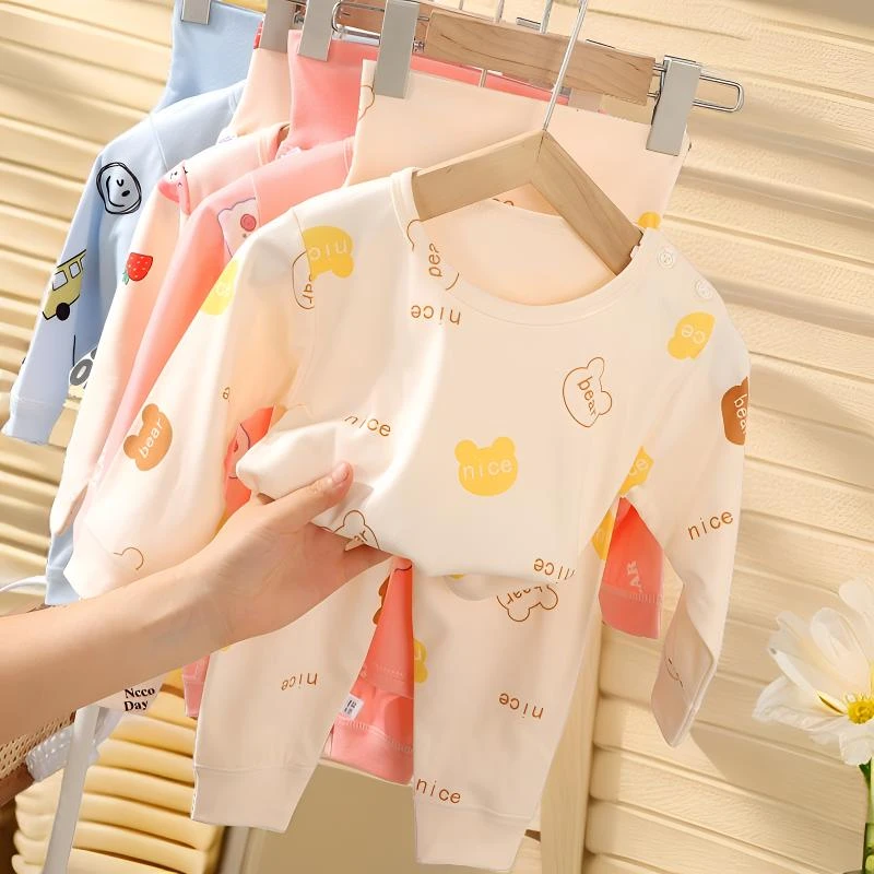 婴儿秋装宝宝秋衣秋裤男宝女宝高腰护肚婴幼儿家居服宝睡衣婴幼儿