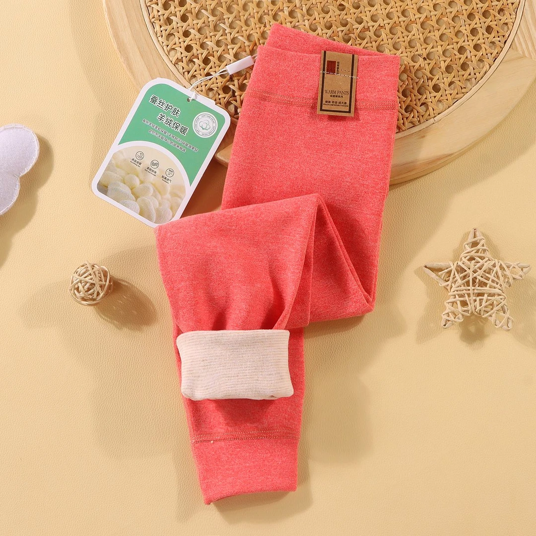 儿童无骨羊毛蚕丝打底裤秋裤加绒单件裤子长裤中大童秋冬季绒裤