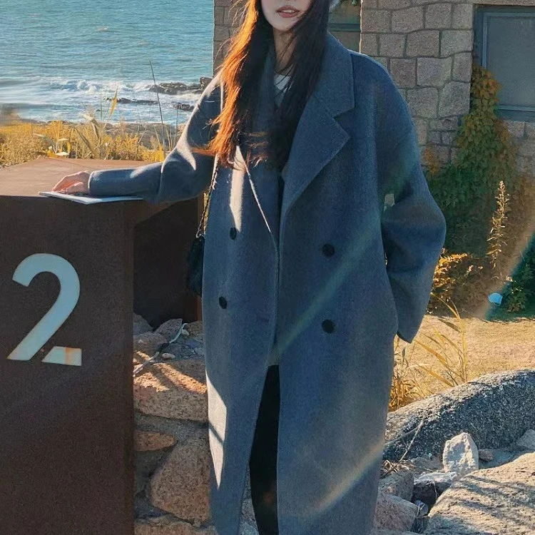 JIALENI佳乐妮经典四粒扣款绵羊毛大衣3888