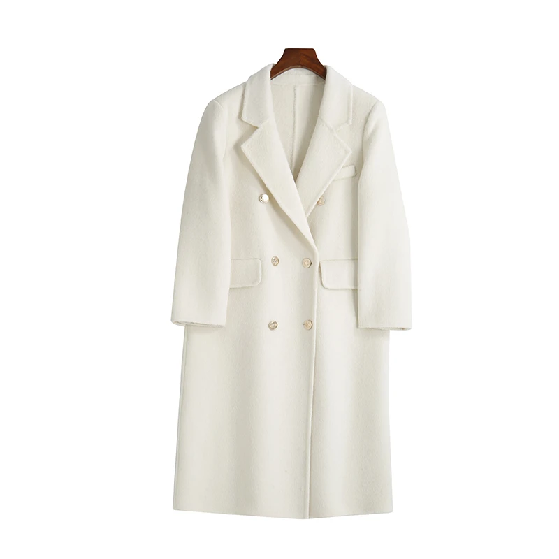 意品青众秋冬气质正肩金扣羊毛大衣YP-5818