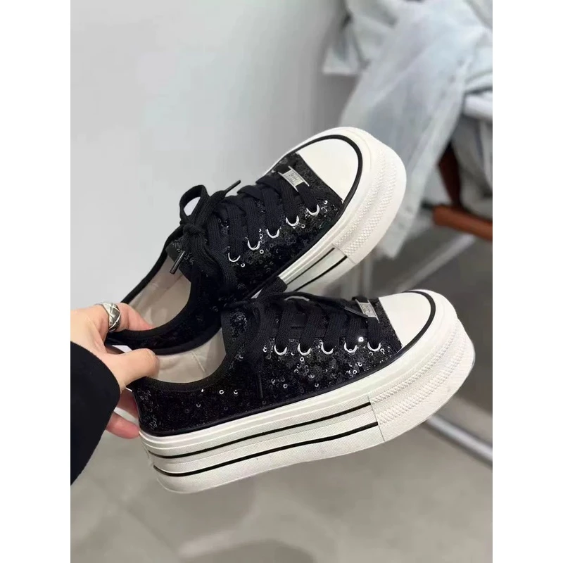 7959-B2-时尚百搭潮鞋厚底低帮秋季新款真皮老爹鞋