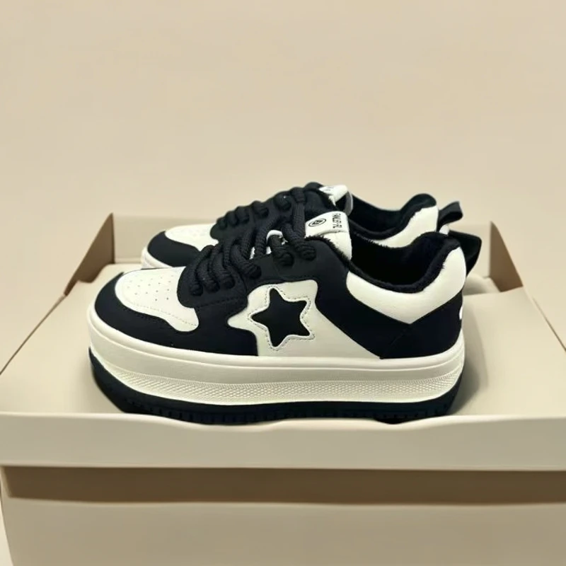 751-B10-运动休闲鞋2024秋季新款厚底潮流百搭麦昆小白鞋