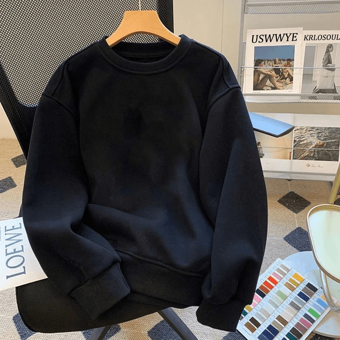 仓石一树潮流情侣装卫衣秋冬时尚宽松简约加绒潮牌圆领休闲上衣潮