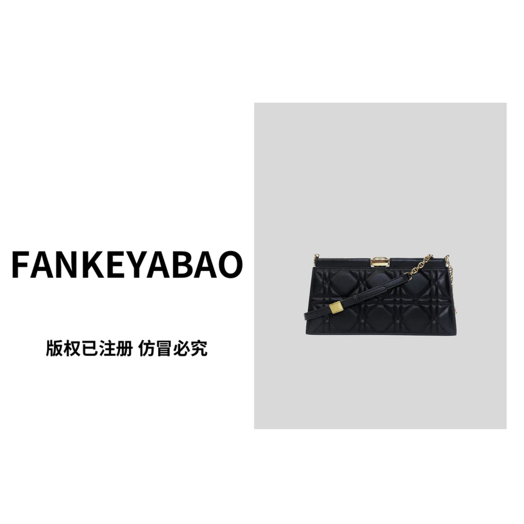 FANKEYABAO/秋冬新款复古高级上档次链条百搭单肩斜挎菱格手提包