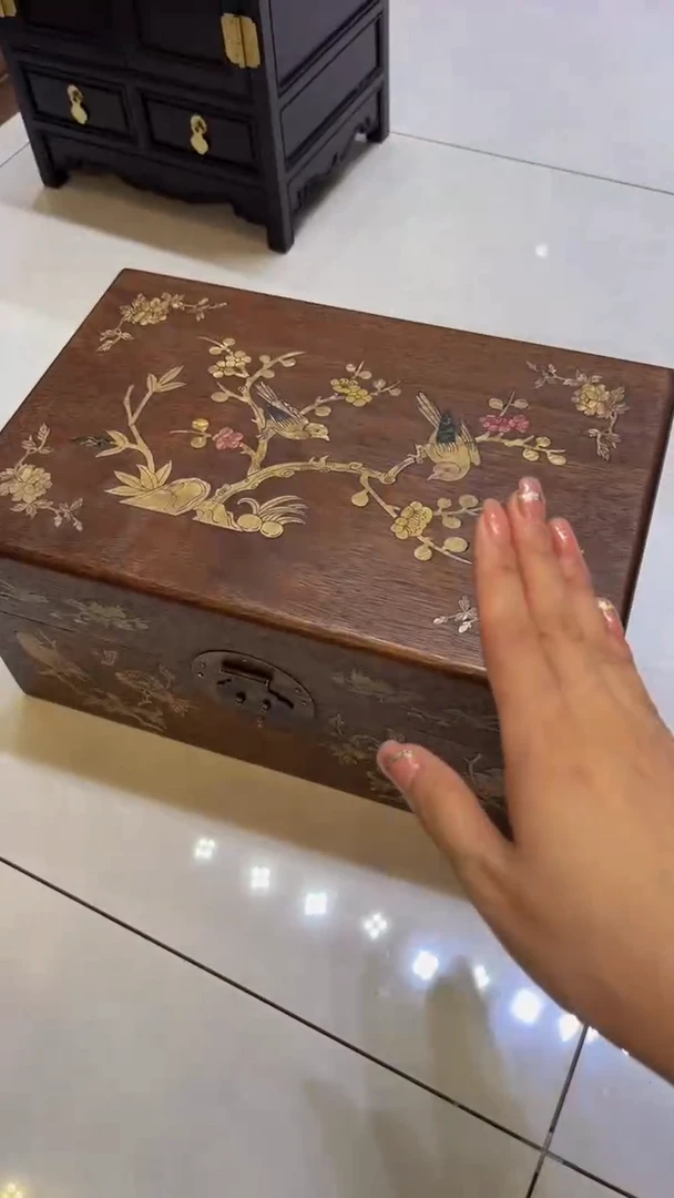 【闪购商品】木喜上眉梢螺钿首饰箱