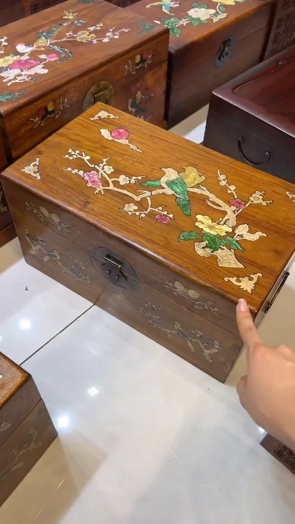 【闪购商品】木锦上添花螺钿首饰箱