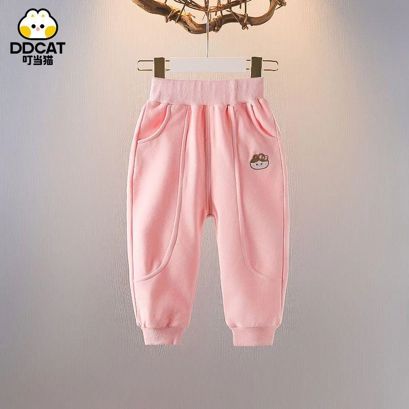 叮当猫女童裤子春秋小童女宝宝休闲裤洋气秋装运动裤外穿儿童长裤
