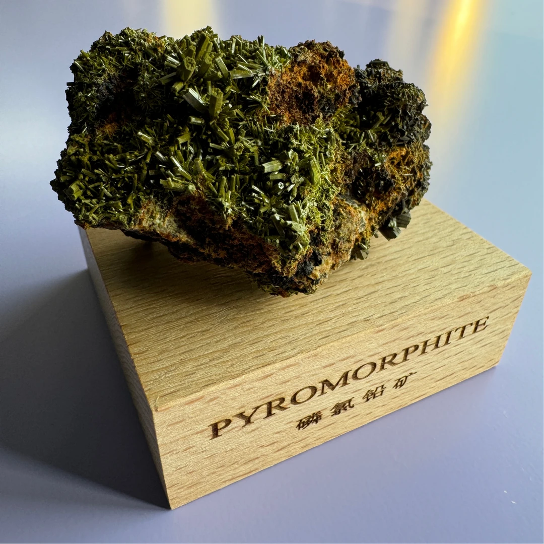 *福利【磷氯铅矿/抹茶色/广西】黄绿罕见矿物标本摆设矿标收藏级