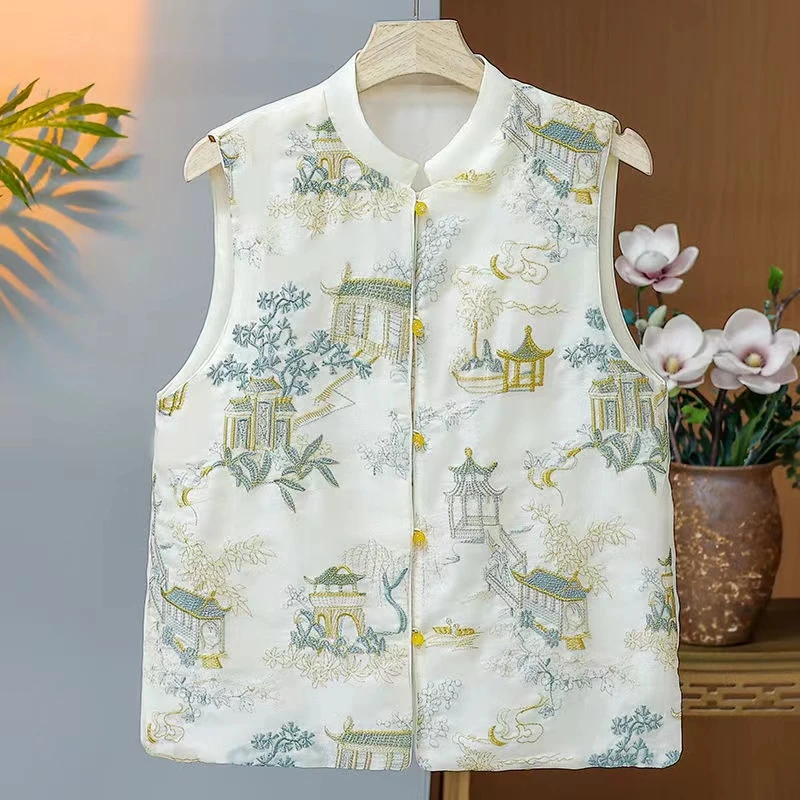 741新中式外搭小坎肩复古时尚夏天马甲宽松气质女装上衣