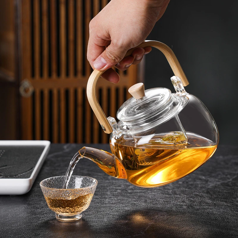 高硼硅玻璃蒸煮两用提梁壶玻璃花茶壶煮茶壶烧水泡茶养生壶煮茶器