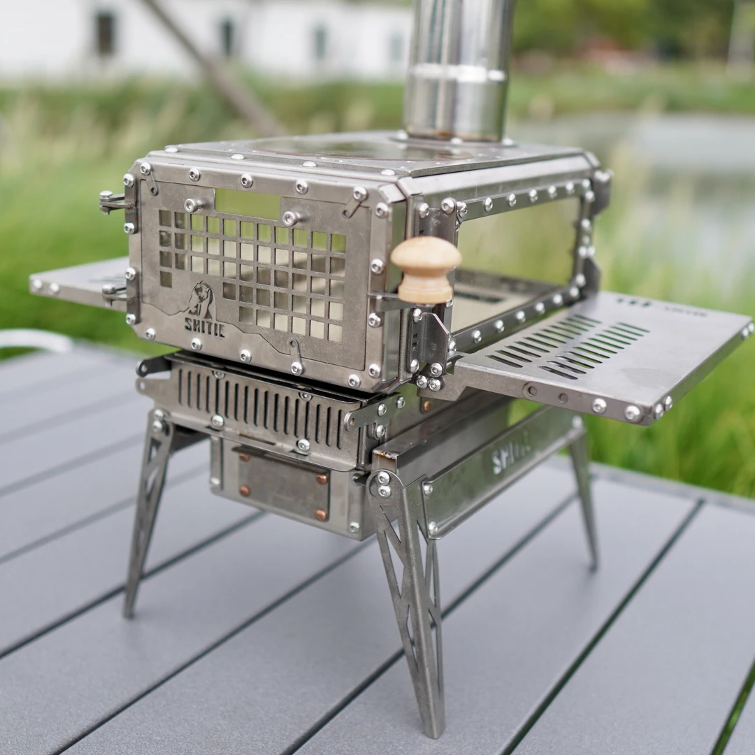 拾铁mini8太空舱柴火炉桌面柴火炉帐篷炉迷你便携柴火炉野餐炉具