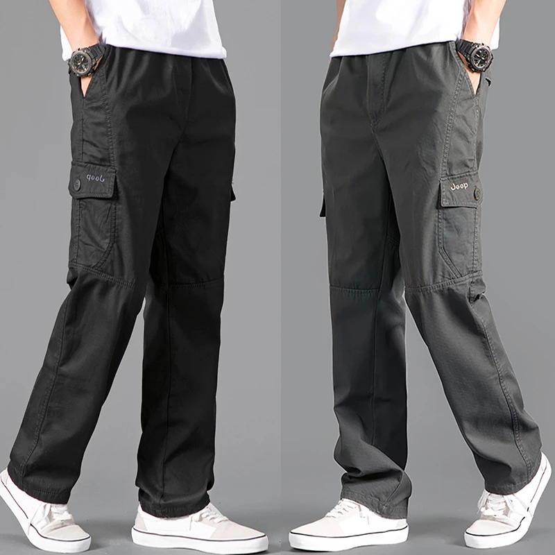 春夏季薄款男士ol直筒休闲裤宽松多口袋大码工装裤户外运动长裤子