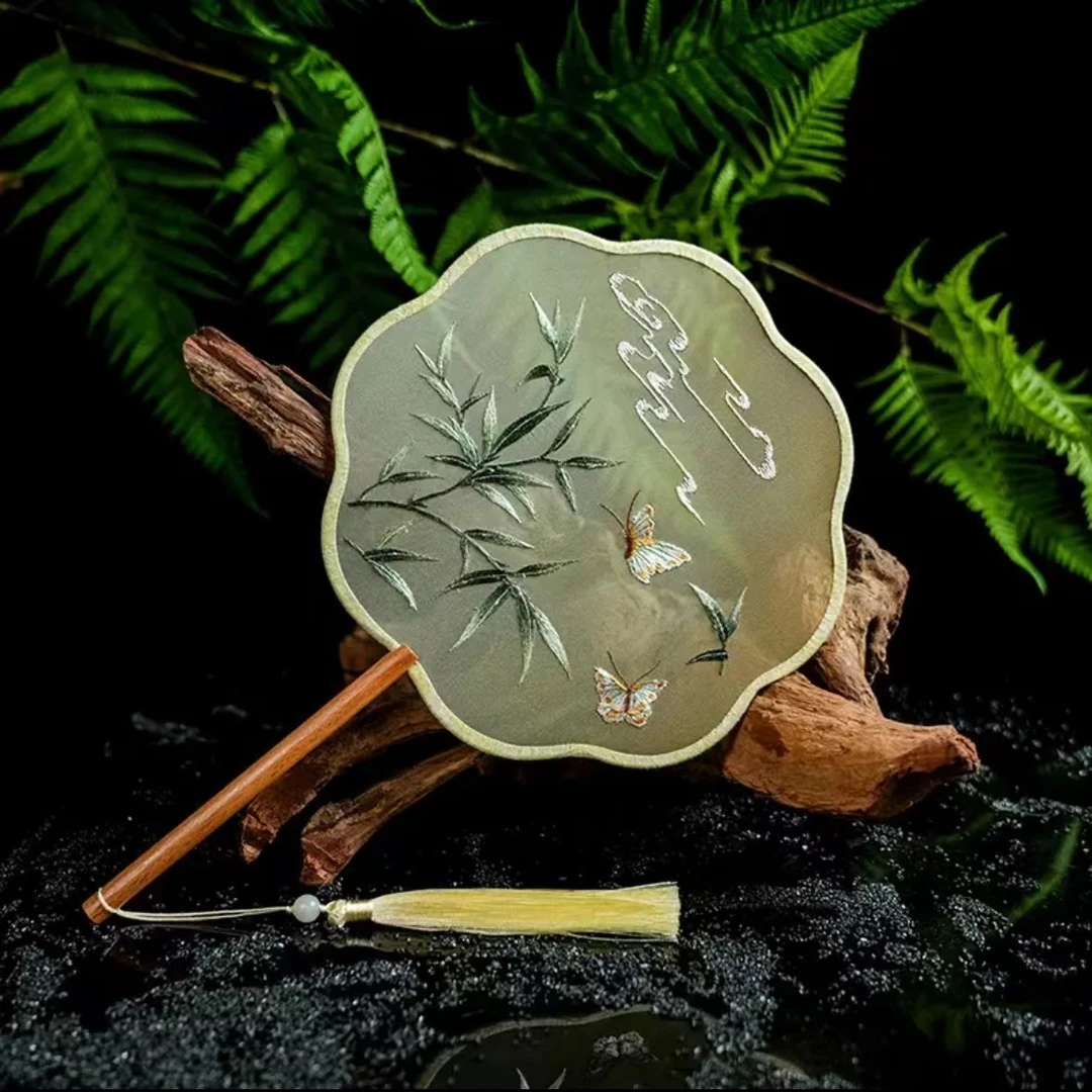 【竹报平安42】苏绣团扇国风刺绣扇子