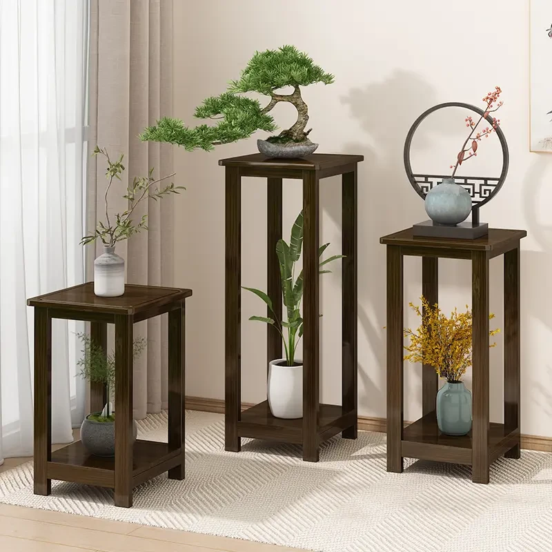 花架子客厅中式复古实木花台室内落地式多层花盆托架2023新款爆款