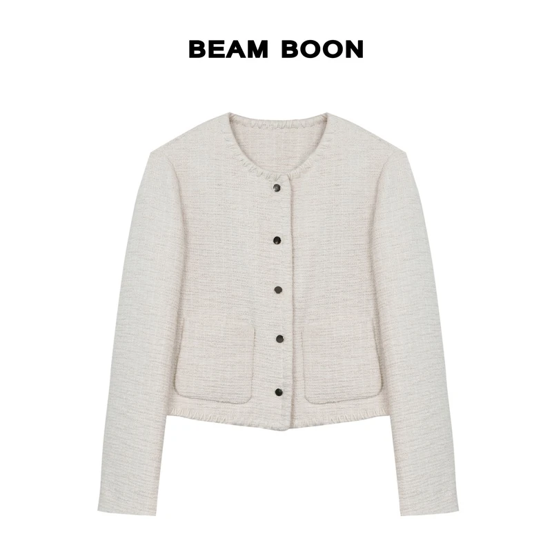 Beam Boon | 【杜乐丽花园】V*bruno手工编织小香风粗纺气质短外套