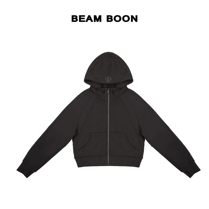 Beam Boon |【轻氧少女】lu*轻盈保暖拉绒抗皱挺括拼接休闲连帽外套