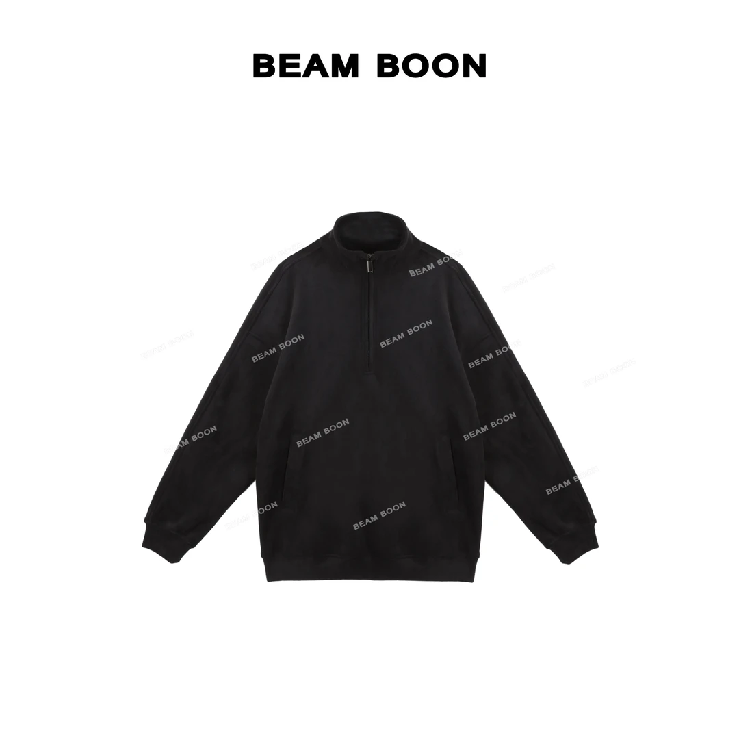 Beam Boon|【莱昂纳多】男士“双面山岩绒”肌肤般亲肤立领休闲卫衣