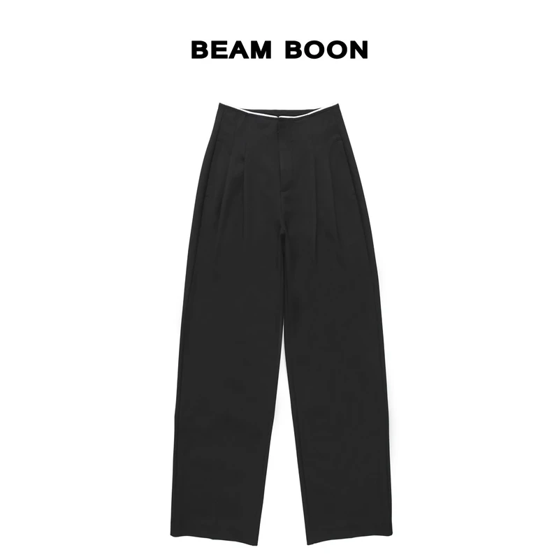 Beam Boon | 【斯里兰卡】高定抗皱精纺羊毛混纺立裁薄款阔腿直筒裤