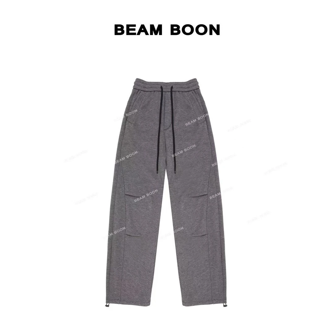 Beam Boon|【巴黎少爷】男士醋酸羊毛智暖发热进口定染抽绳休闲裤