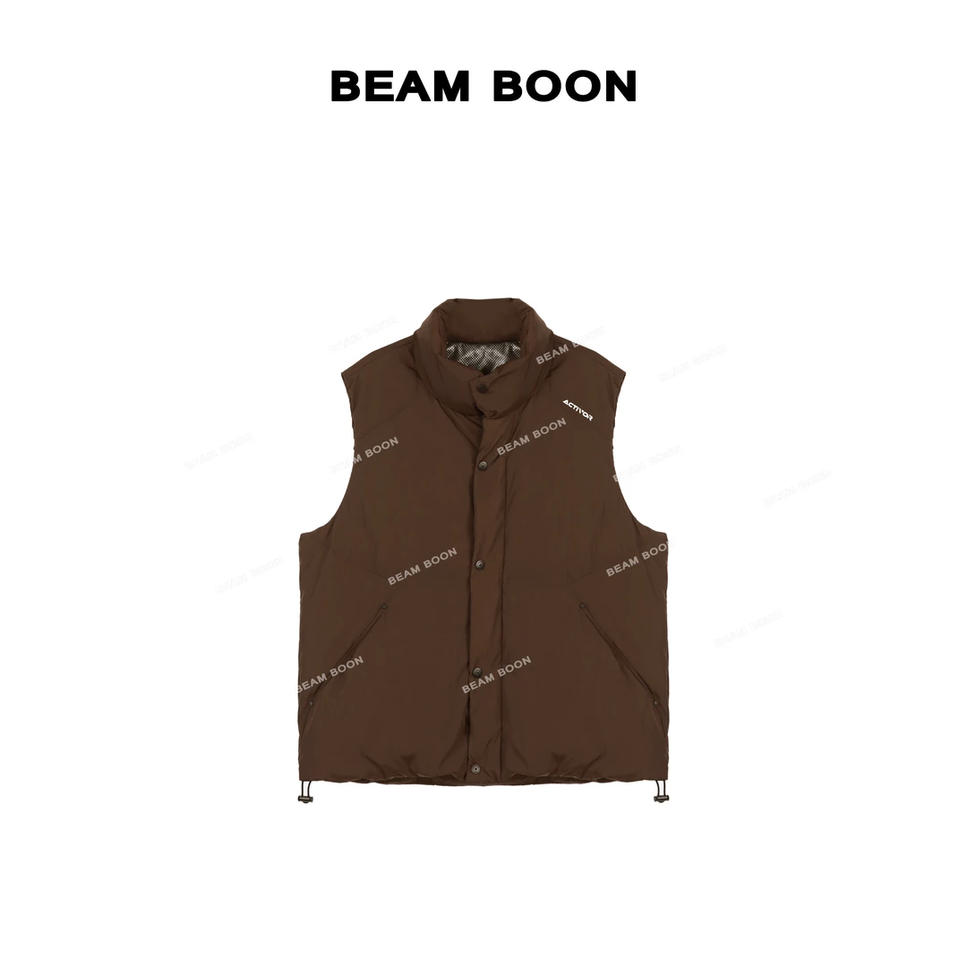 Beam Boon|【北欧暖冬】男士重磅轻便零压保暖白鸭绒立领羽绒马甲