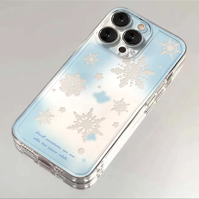 冬季蓝色雪花iPhone15/14手机壳13全包12/11苹果OPPO华为VIVO小米