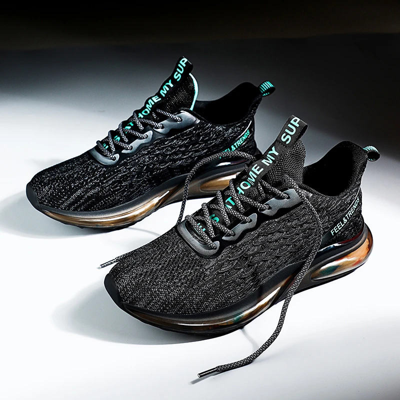 男鞋2024新款夏季飞织网面透气青少年运动减震休闲跑步潮鞋男
