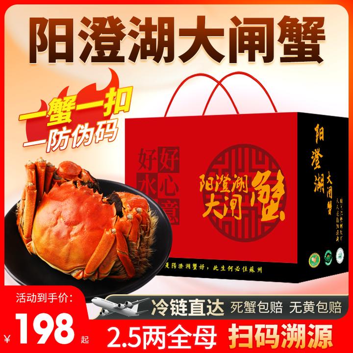 【活蟹现发】【正宗阳澄湖大闸蟹】鲜活螃塘蟹特大全母盛宴2.5两8只