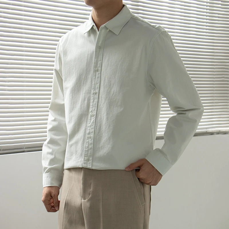 【风絮白 】纯棉情书同款白衬衫日系少年感水洗棉长袖衬衫男