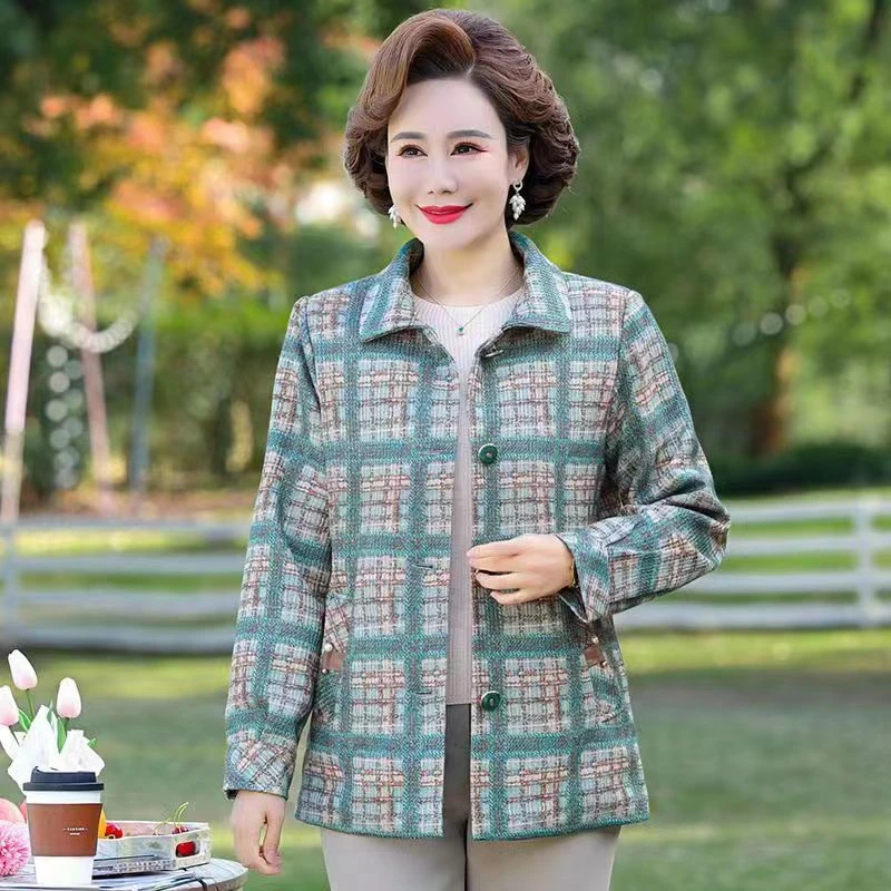 2272-秋冬季新款气质时尚百搭长袖妈妈装外套（C1-1-3）