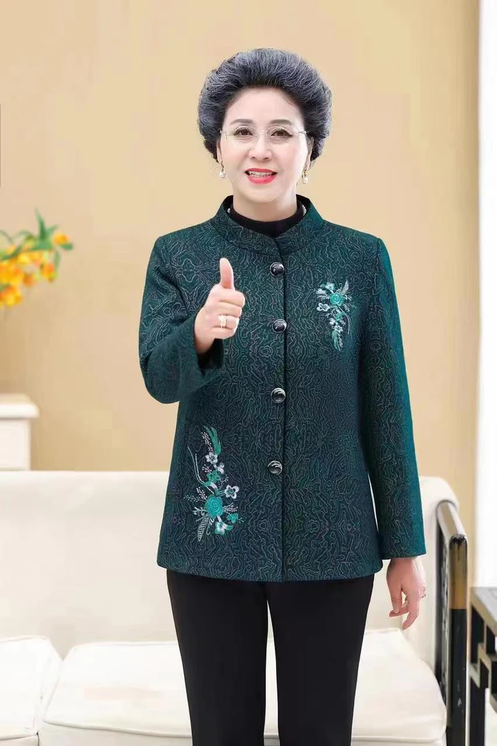 2240-秋季新款时尚洋气百搭妈妈装上衣(A1-8-1)
