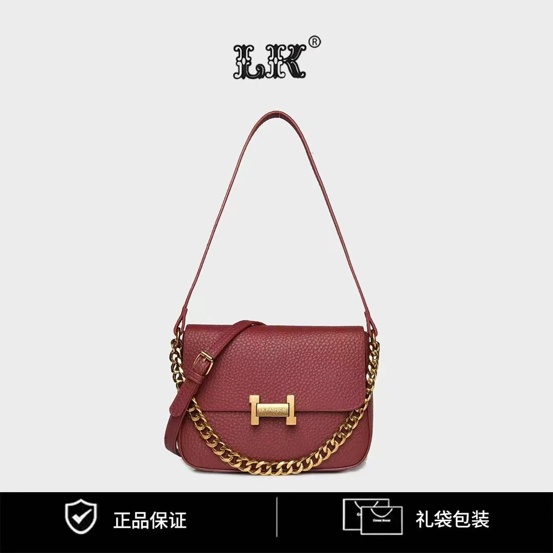 5001 酒红 （长23厘米高17厘米宽7厘米）时尚百搭包包（无礼盒）