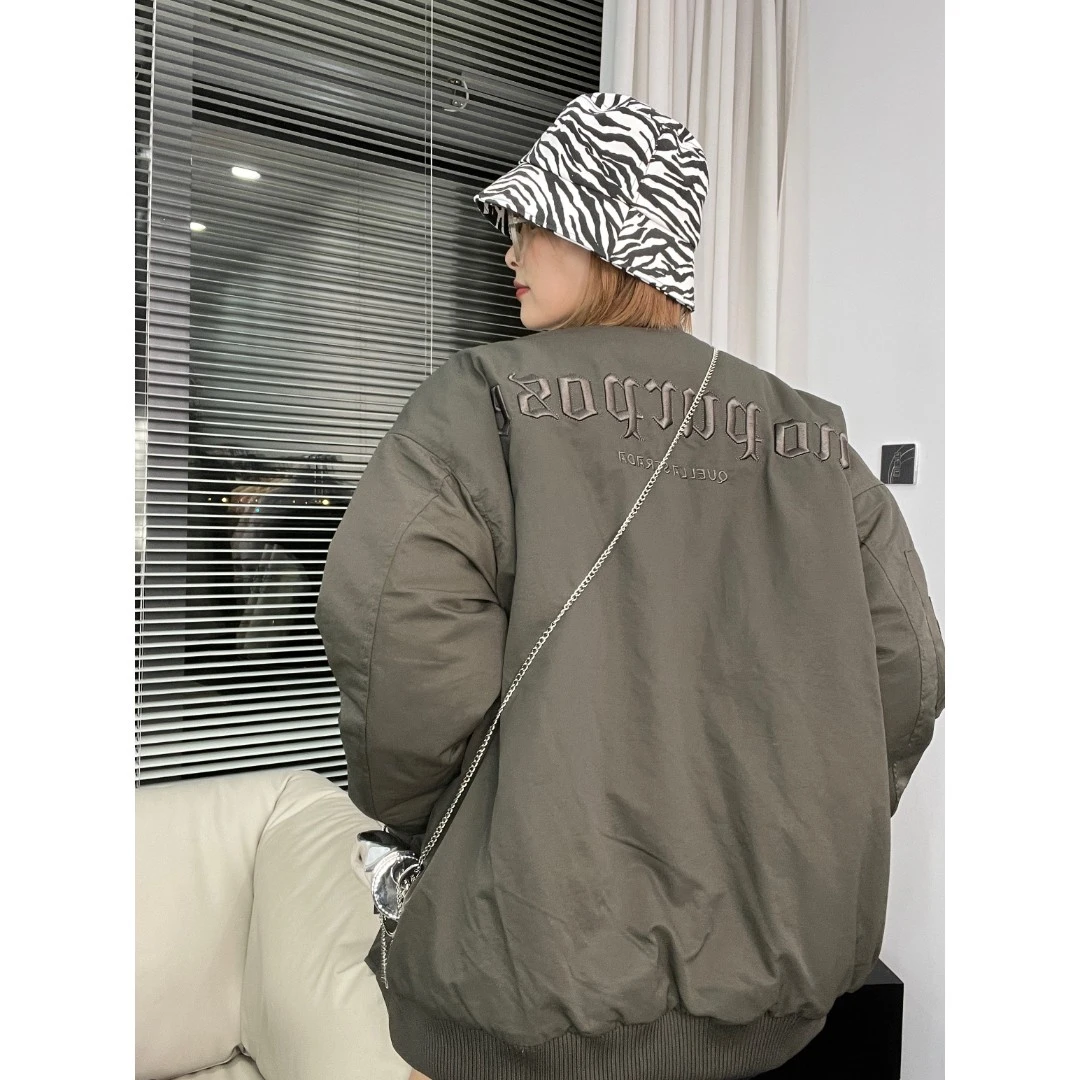 秋季薄款美式飞行员刺绣夹克情侣款休闲外套男女同款棒球服潮