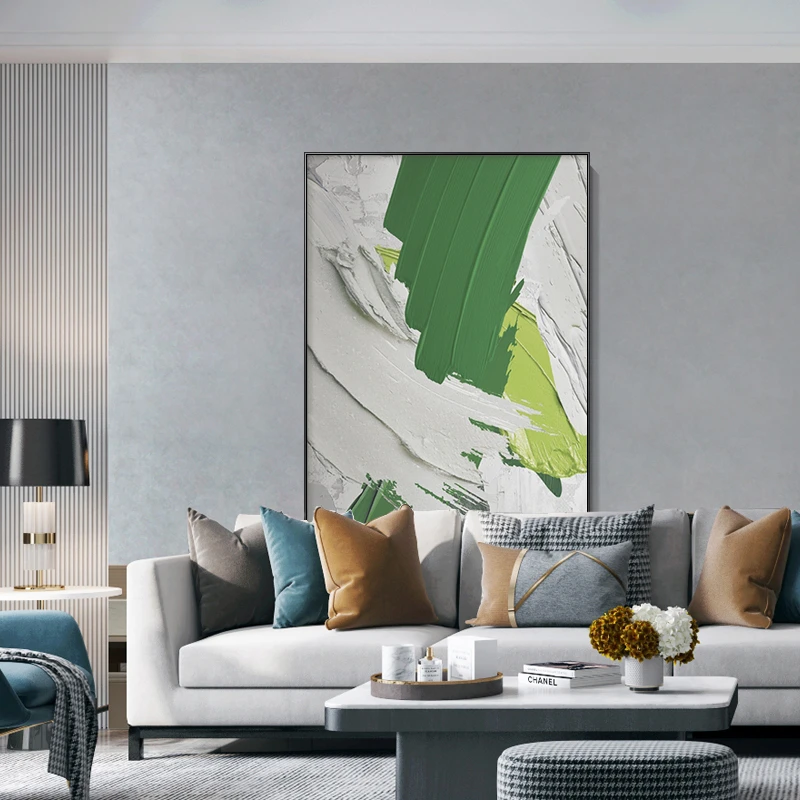 【万物复苏】现代简约极简客厅挂画玄关餐厅笔触肌理感装饰画