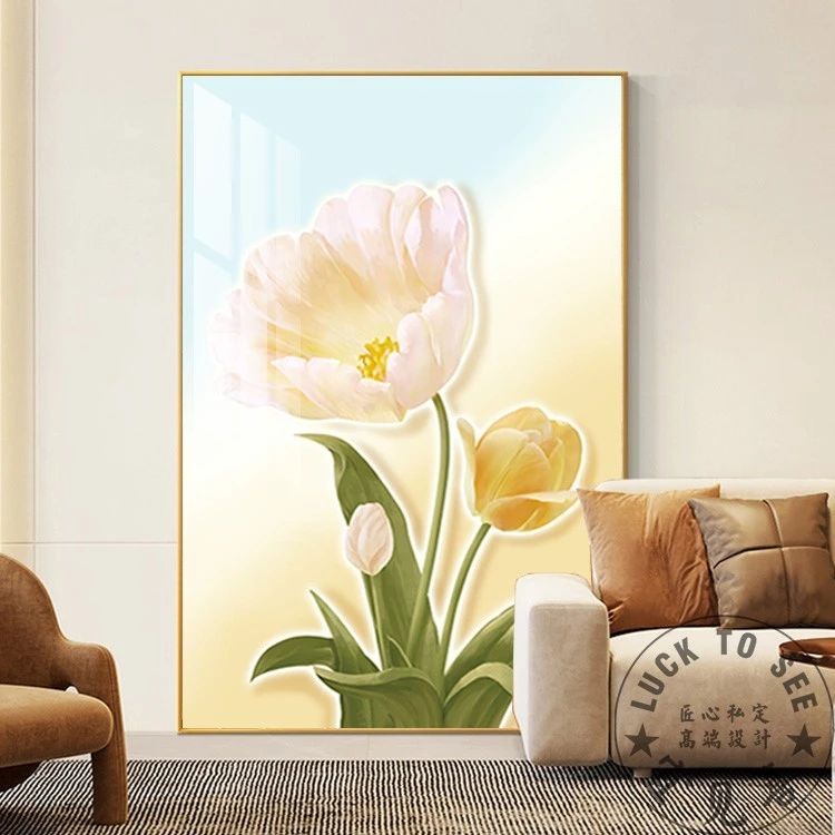 【锦上添花】奶油风现代北欧客厅画肌理感花卉玄关餐厅卧室装饰画