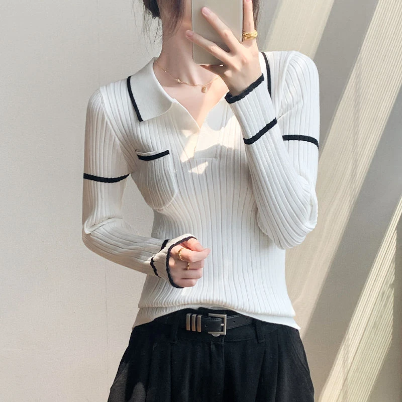 小众修身内搭长袖秋季设计感毛衣显瘦打底上衣时尚百搭气质针织衫