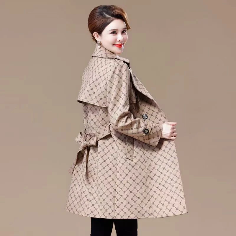 羽墨金23-52中长款风衣春秋新款大码显瘦