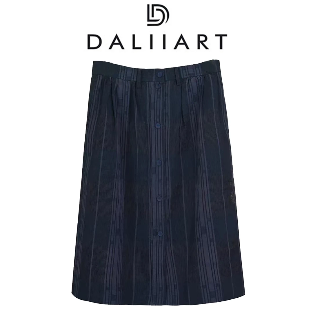 大丽高定女装 王妃Diary 复古经典百搭格案棉混纺半身裙DLQZ0446