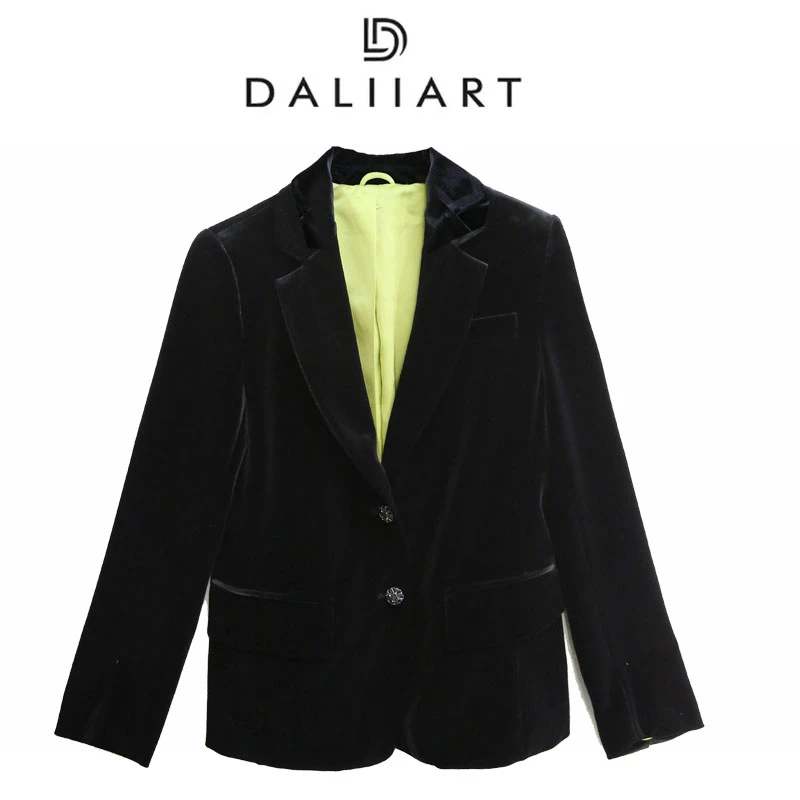 大丽高定 美高梅 真丝丝绒摩登复古平驳领通勤百搭外套 DLWT0601