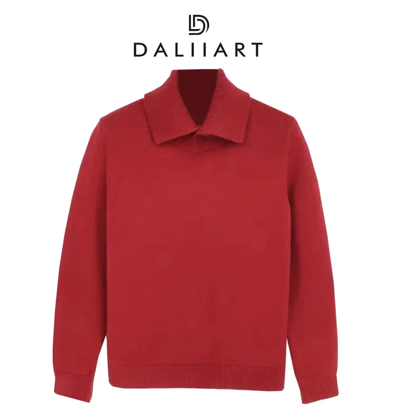 大丽女装 魔法毛衣 针织衫羊绒美丽诺羊毛翻领上衣毛衣DLTX0670