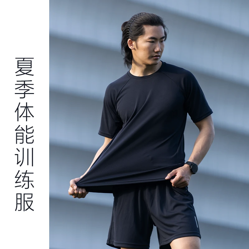 BMY/兵码勇夏季运动 户外训练 跑步健身 速干透气 训练服圆领套装