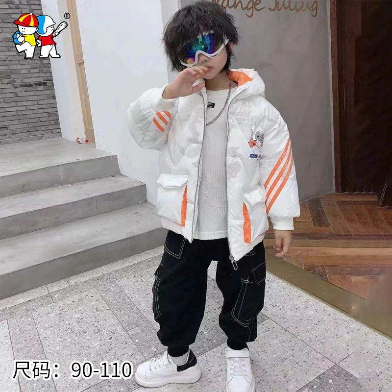 825大小孩童装男童棉服2023年冬季新款休闲连帽外套卡通214222012
