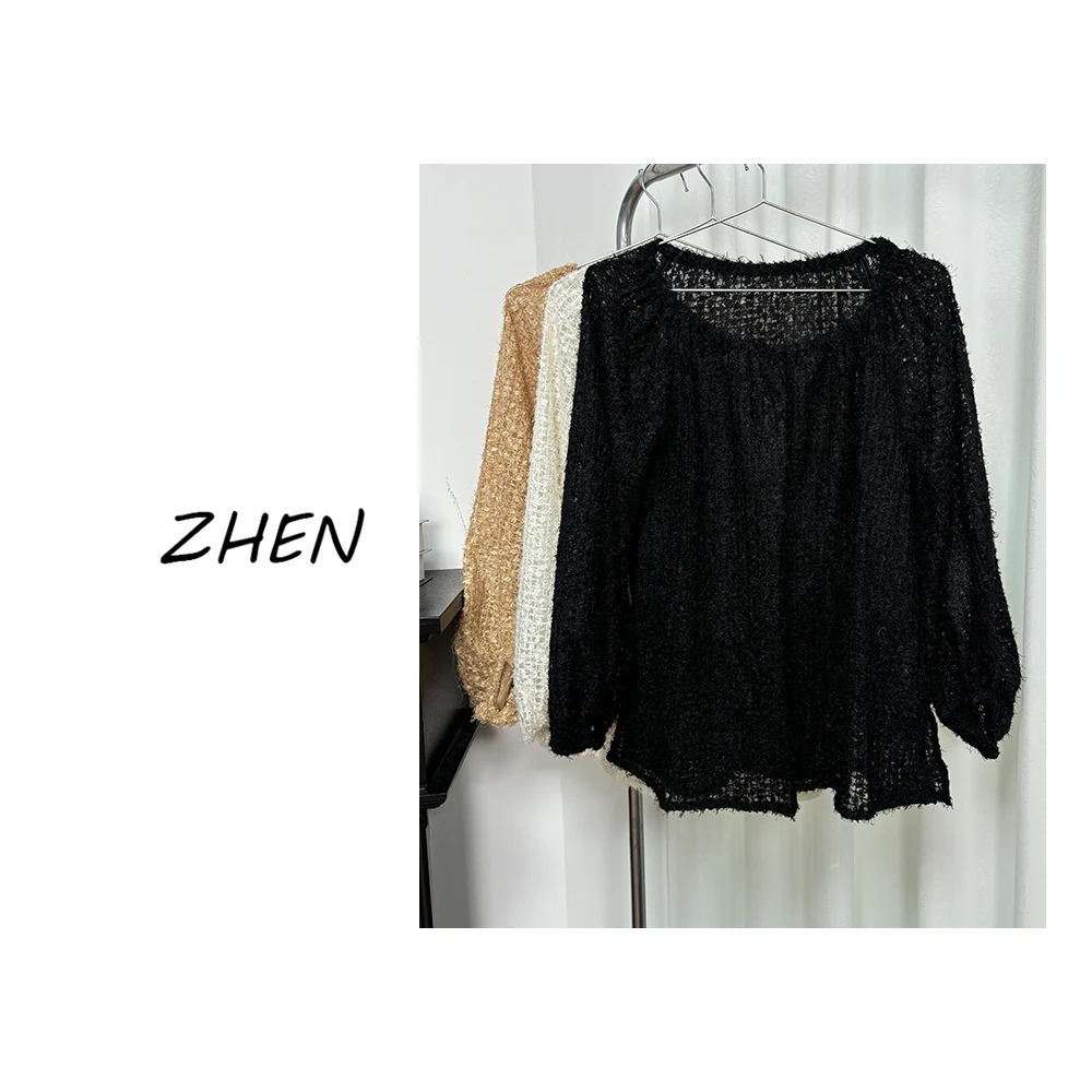 【ZHEN】K0634 2025新款修身显瘦气质小众设计师款上衣