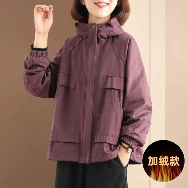 于红服装店冬季新款内里加绒百搭时尚休闲派克