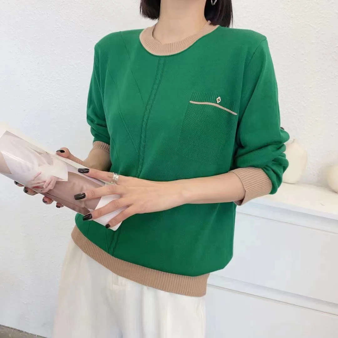 秋款女针织打底衫休闲时尚显瘦M313